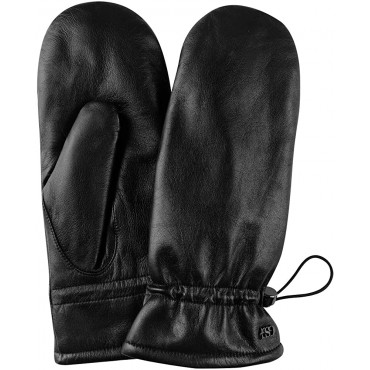 GSG Womens Winter Real Leather Ski Mittens Thermal Adults Snow with Warm Lining for Women Cold Weather Gloves - B5O1SMOBX
