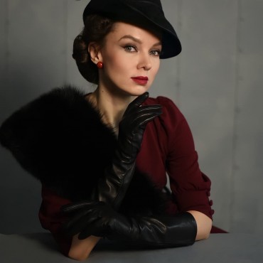 Harssidanzar Long Leather Gloves Womens,Women's Elbow Long Opera Vintage Genuine Leather Gloves GL014 - BJ98XTSDQ