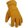 OZERO Work Gloves Winter Insulated Snow Cold Proof Leather Glove Thick Thermal Imitation Lambswool Extra Grip Flexible Warm for Working in Cold Weather for Men and Women Gold,X-Large - BQ7A5MD86