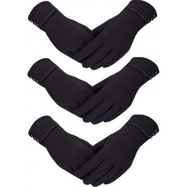 Patelai 3 Pairs Women Winter Gloves Warm Touchscreen Gloves Windproof Gloves for Women Girls Winter Using - B9G9GXO7H