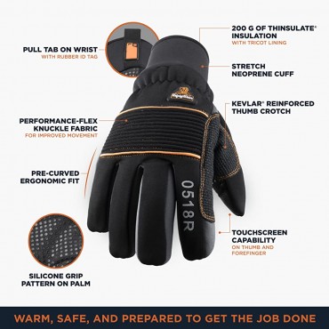 RefrigiWear Thinsulate Insulated PolarForce Gloves with Grip Assist and Performance Flex - BGD2FWH83