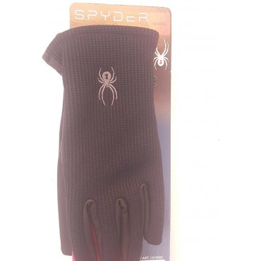 Spyder Leather Palm Black Gloves Medium - B986TC6AX