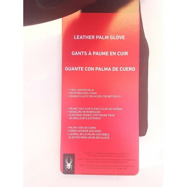 Spyder Leather Palm Black Gloves Medium - B986TC6AX