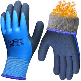 Waterproof Work Gloves Thermal Liner Superior Grip Coating for Gardening Cold Weather Car Cleaning Ice Fishing Multi-Purpose - B7XGX8YEC