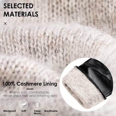 Winter Sheepskin Leather Gloves for Women Touchscreen Texting Gloves with Thermal Cashmere Lining Fashion Driving Gloves - BU4F1Q2C7
