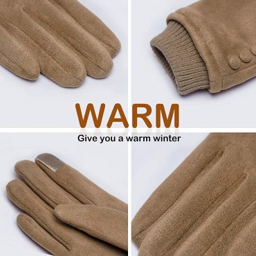 Womens Gloves Winter Touch Screen Texting Phone Windproof Gloves for Women Fleece Lined Thick Warm Gloves - B29LQBD26