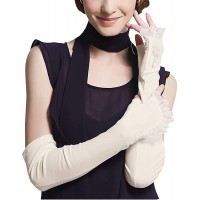 Womens Soft Breathable Warmer Over Elbow Long Fingerless Knitted Christmas Gloves ONESIZE） - B06S9DT37