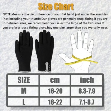 Womens Winter Warm Gloves With Sensitive Touch Screen Texting Fingers Fleece Lined Windproof Gloves Gray-M - BTYL925VO