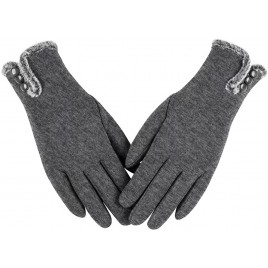 Womens Winter Warm Gloves With Sensitive Touch Screen Texting Fingers Fleece Lined Windproof Gloves Gray-M - BTYL925VO