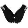 Womens Winter Warm Gloves With Sensitive Touch Screen Texting Fingers Fleece Lined Windproof Gloves Black-M - B86IGODZO